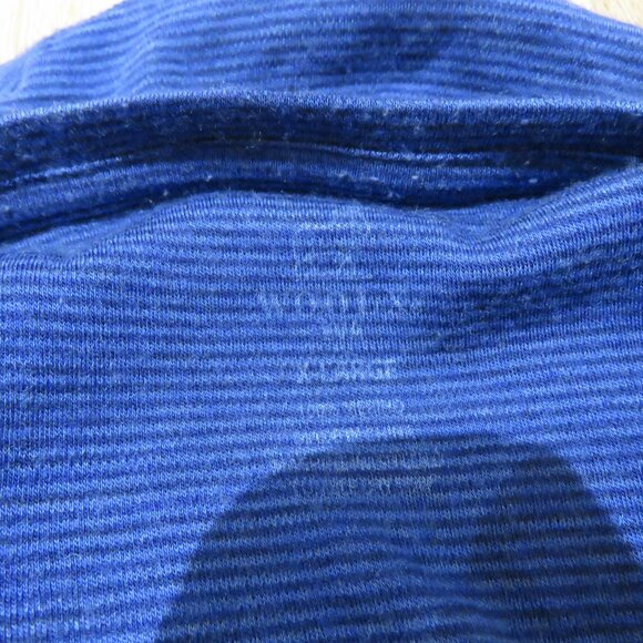 WOOLX Eva Tunic 100% Merino Wool Baselayer Top in Blue Stripe Gorpcore Travel XL - Picture 12 of 12